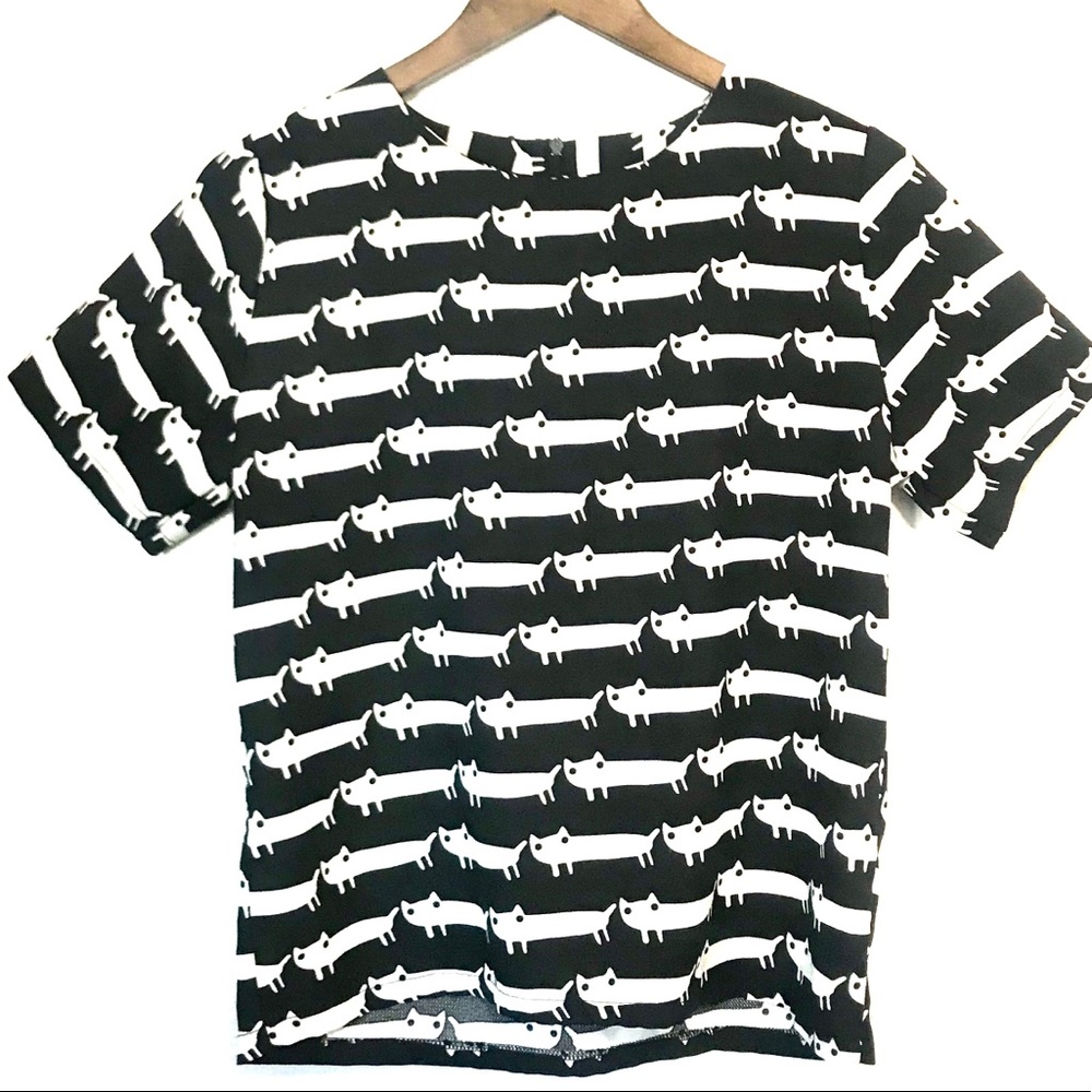 VINTAGE black and white kitty cat T-shirt